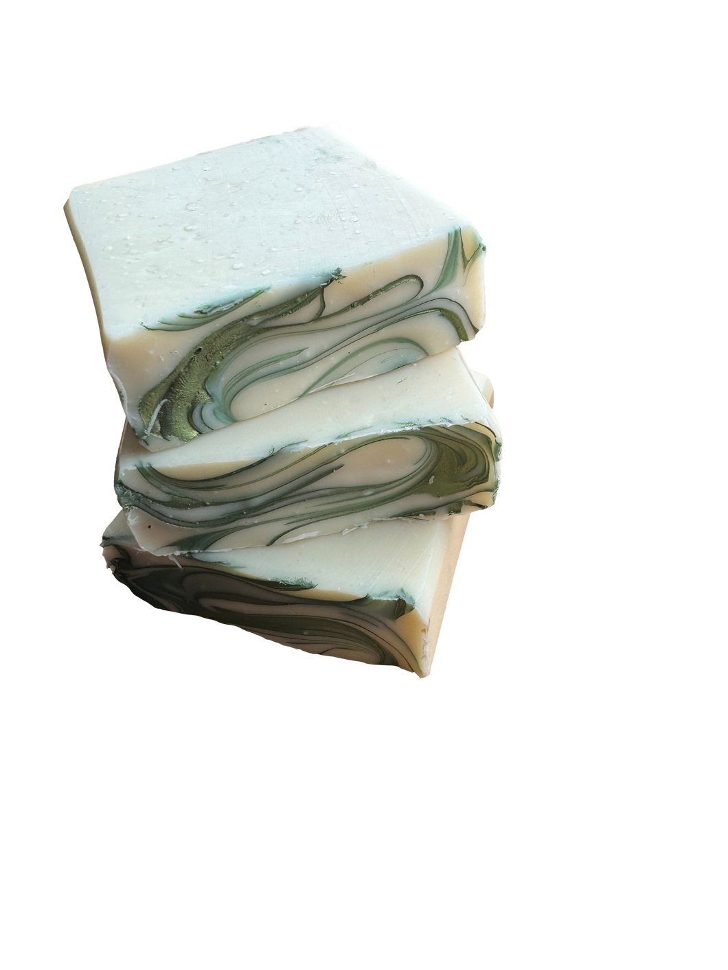 3 bars of babys breath bar soap stacked up