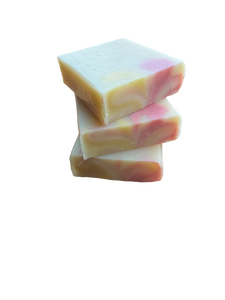 3 bars of honeysuckle bar soap stacked up