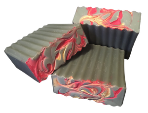 grey sharp dressed man soap with red and yellow top