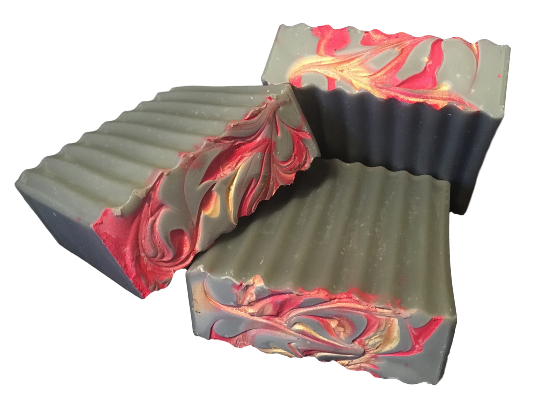 grey sharp dressed man soap with red and yellow top